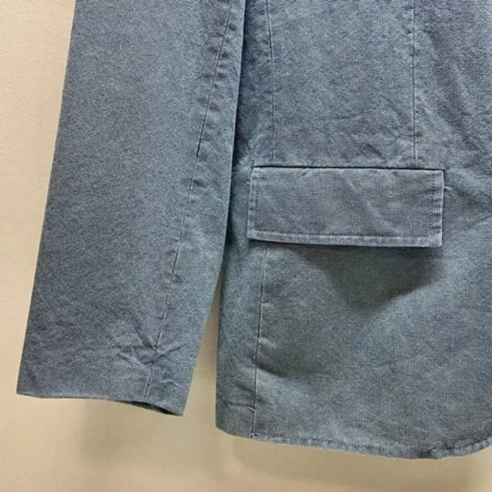 Jach's NY Sport Coat Men's Med Blue Denim 2 Button Faux Pockets Blazer MSRP $295